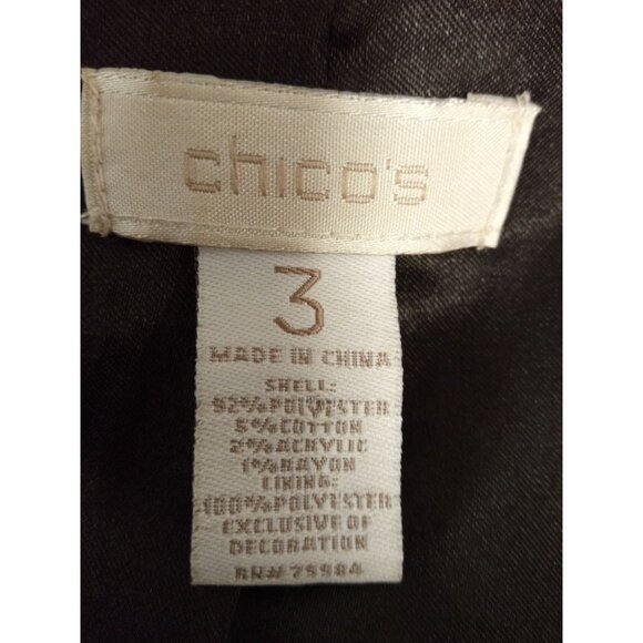 Chico's Women's Brown/White Tweed Blazer Jacket Size 3(16) - Picture 5 of 7